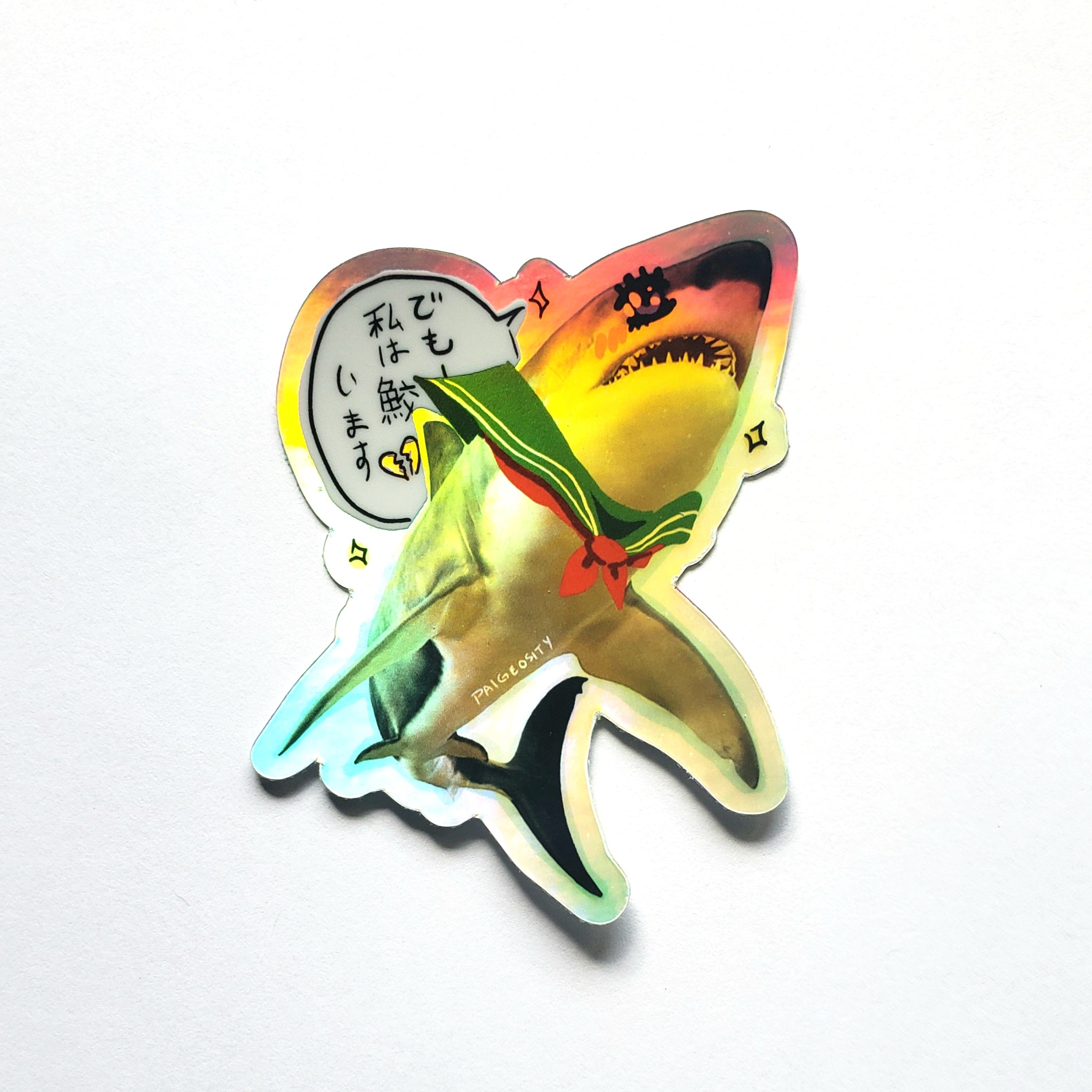 FANIME Tsundere Shark Holo Sticker