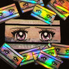 VAPORWAVE Retro Anime Eyes Holo Sticker