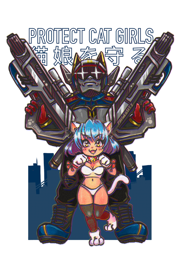 SIGNED PRINT 12"x8" PROTECC CAT GIRLS