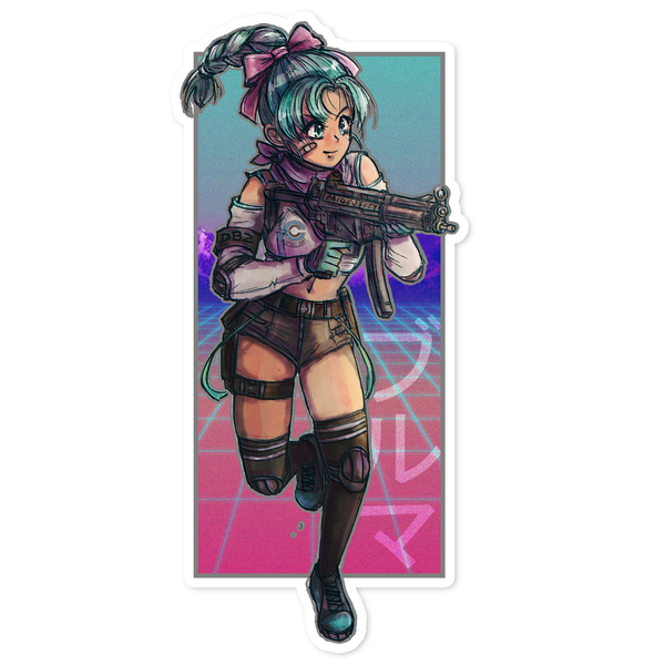 TACTICOOL Retro Blue Pew Waifu Holo Sticker
