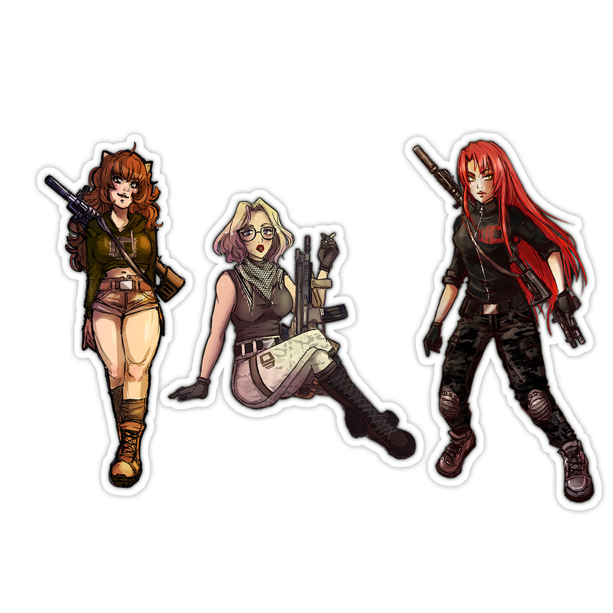 WO Tacticats Trio Sticker Set