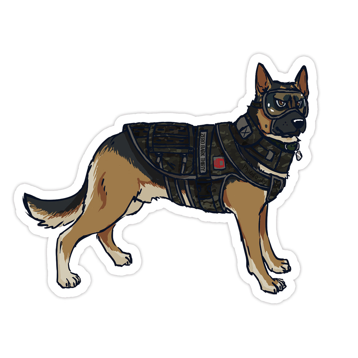 DOGGO Zero Bark Thirty Sticker