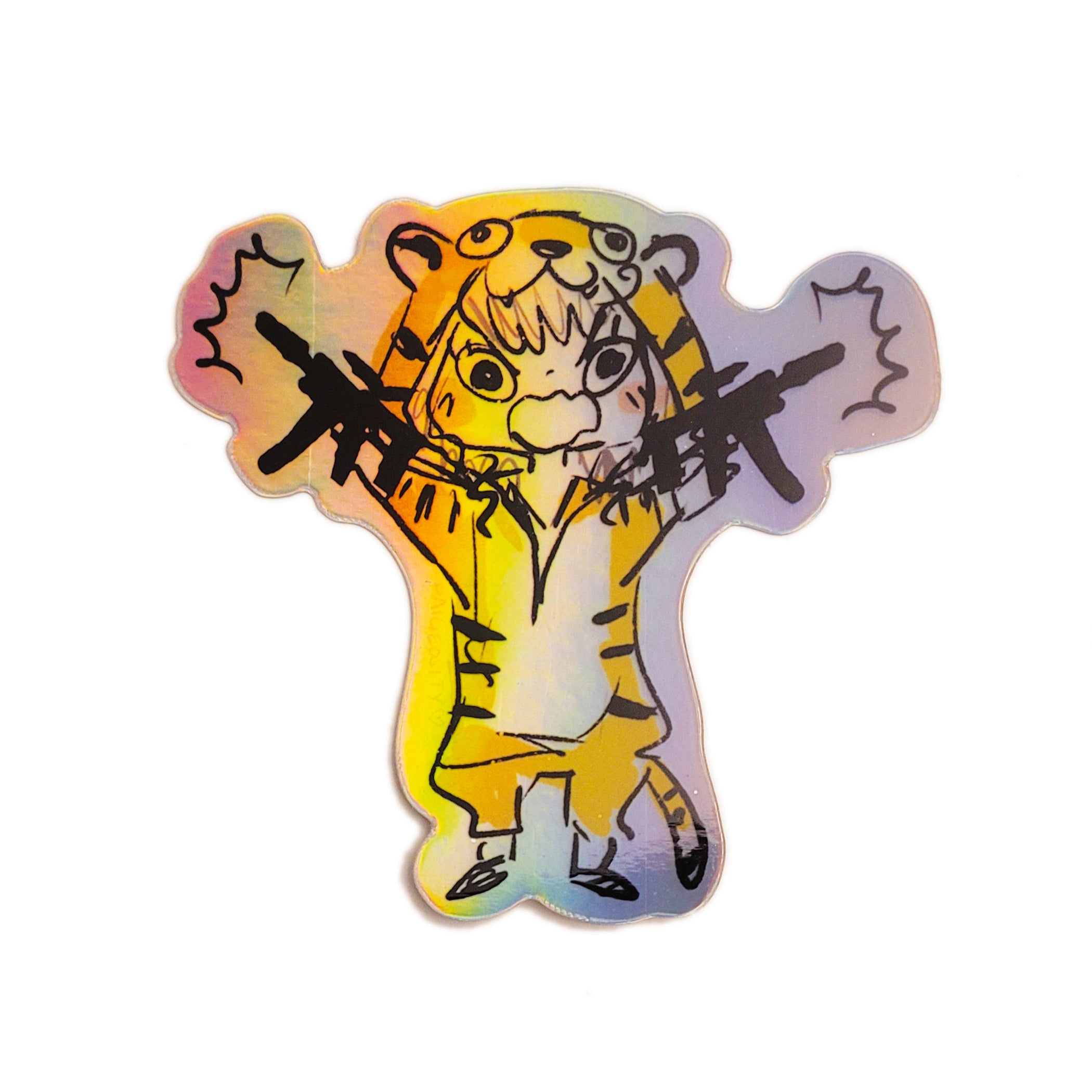 DERP Tiger Time Holo Sticker