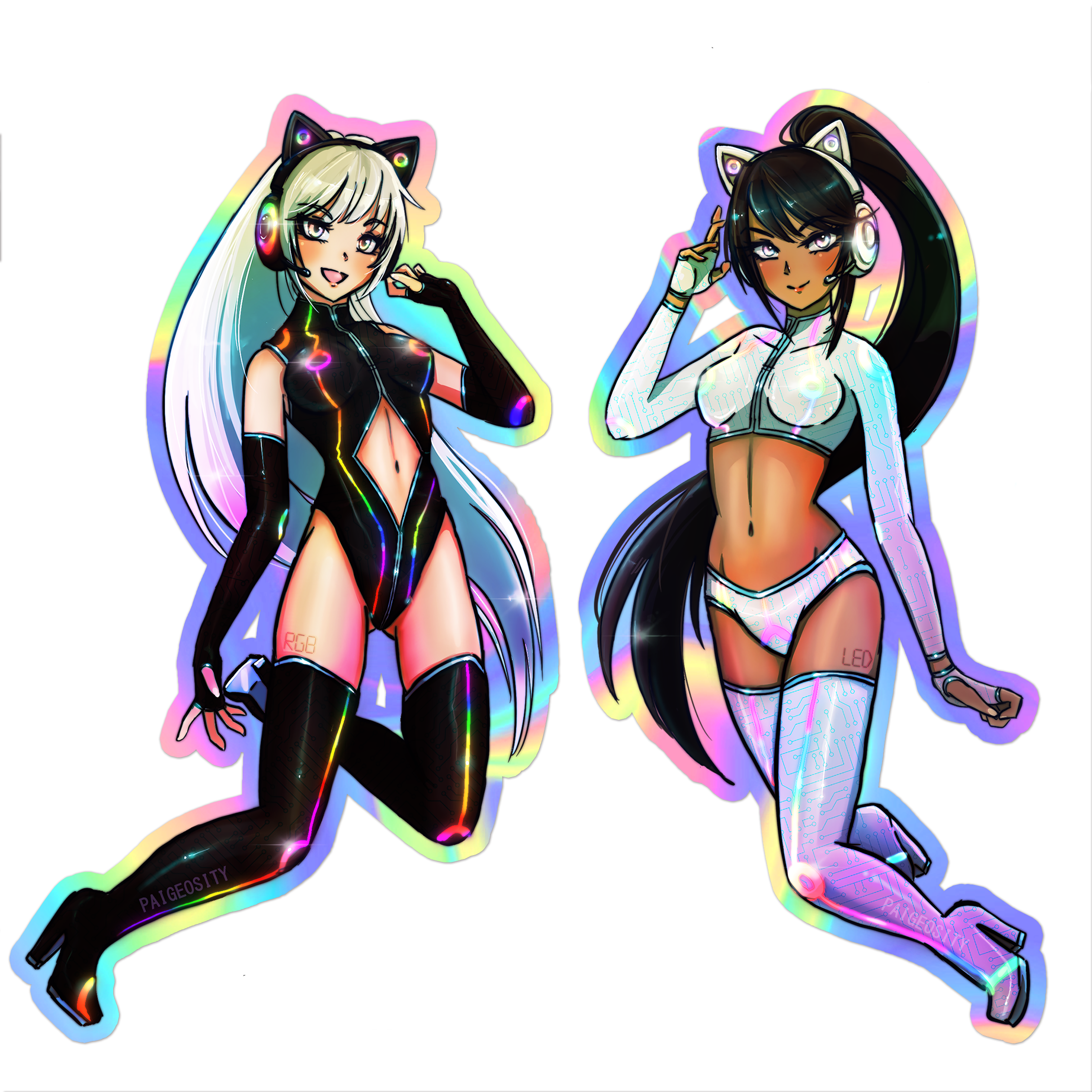 RGBxLED Gamer Supreme Holo Sticker Set